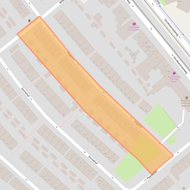 Kaart van postcodegebied 3075DJ.