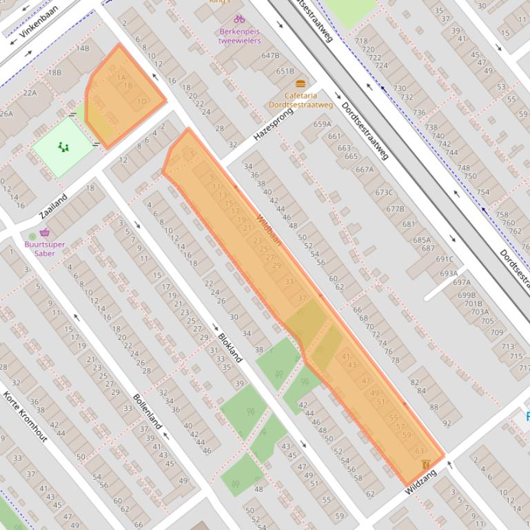 Kaart van postcodegebied 3075DN.
