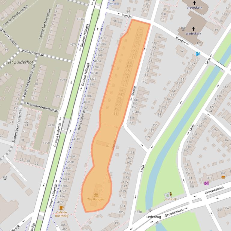 Kaart van postcodegebied 3075ER.