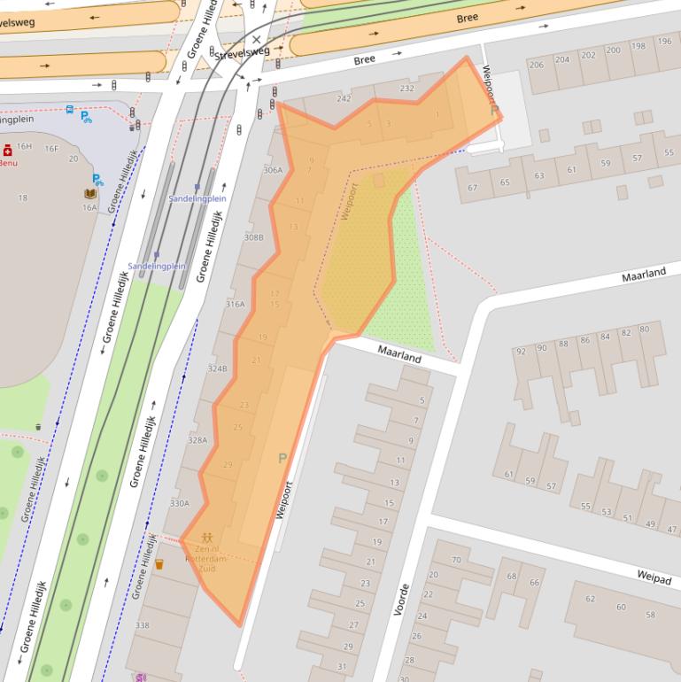Kaart van postcodegebied 3075EW.