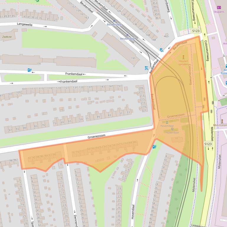 Kaart van postcodegebied 3075GH.