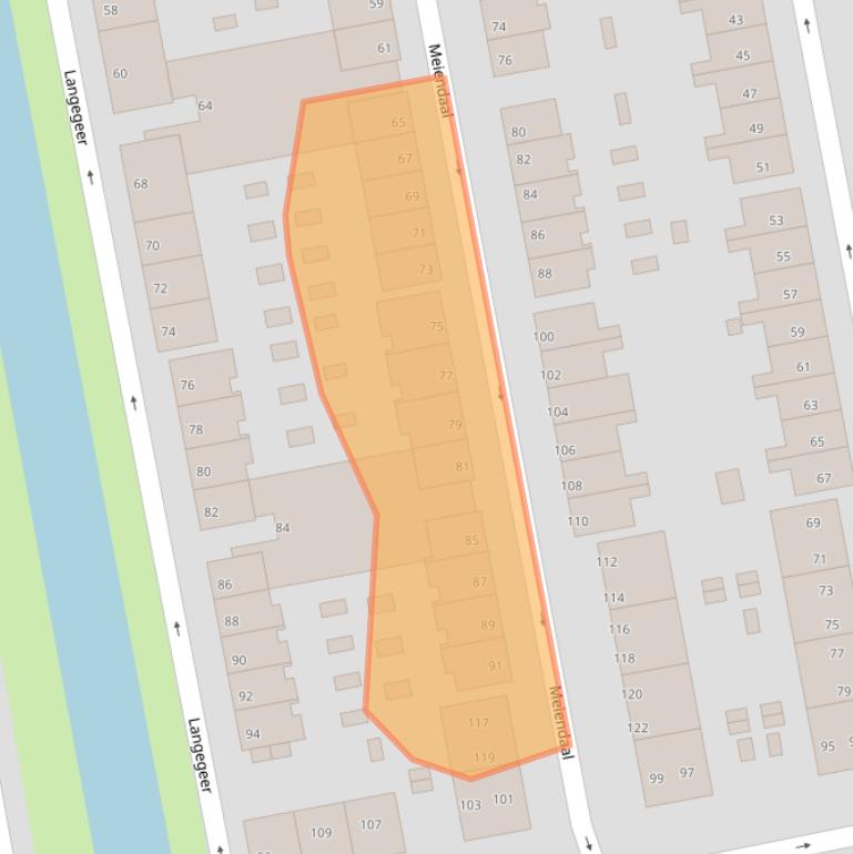 Kaart van postcodegebied 3075KG.