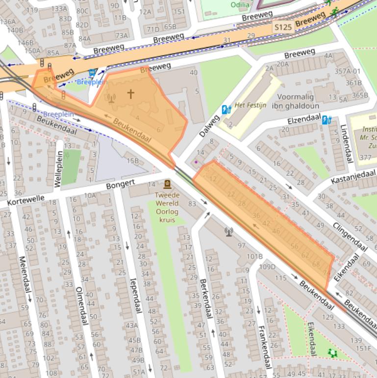 Kaart van postcodegebied 3075LG.