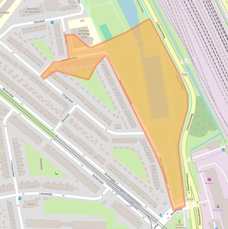 Kaart van postcodegebied 3075LT.