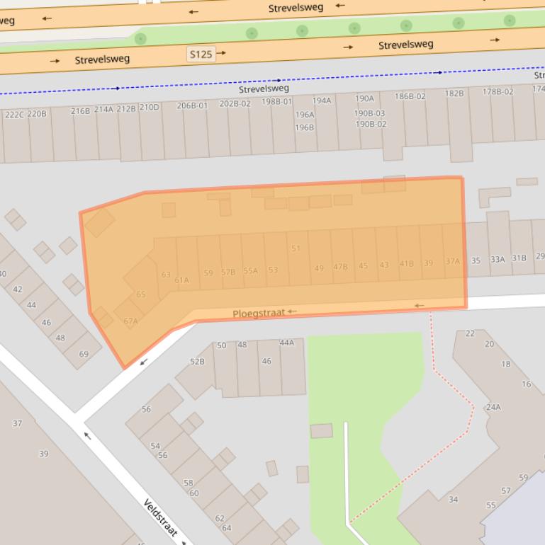 Kaart van postcodegebied 3075ND.
