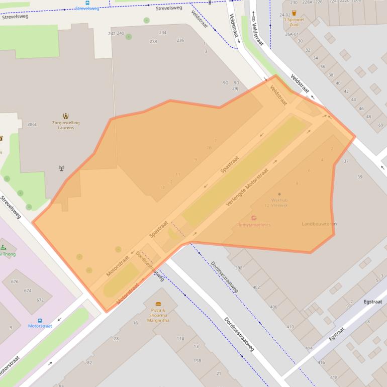 Kaart van postcodegebied 3075NL.