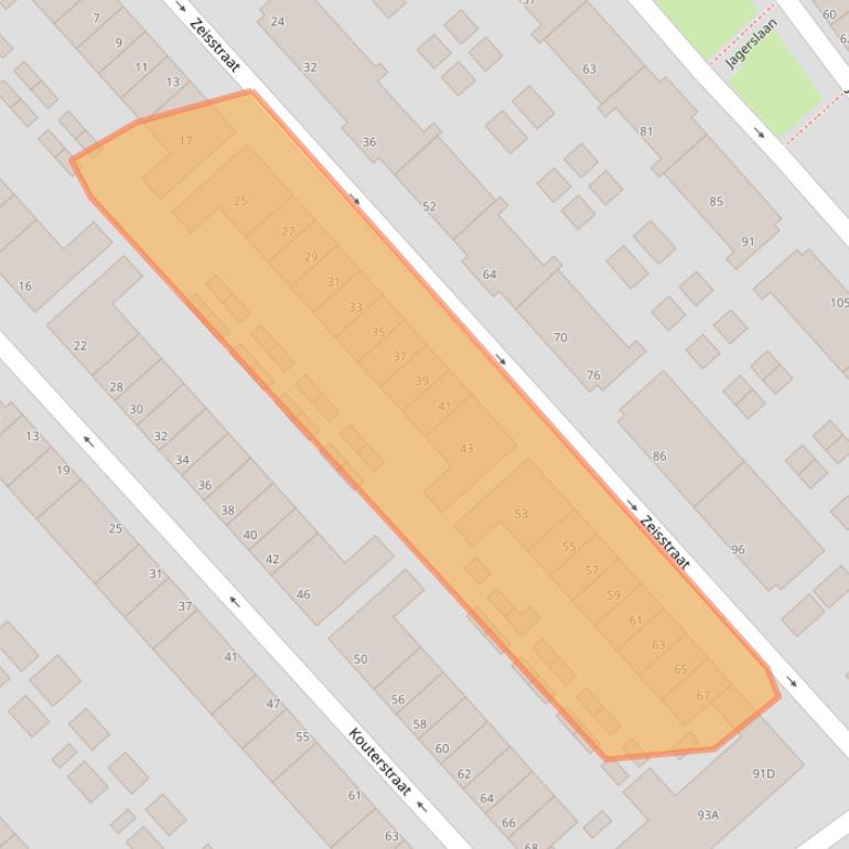 Kaart van postcodegebied 3075NW.