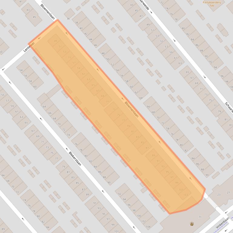 Kaart van postcodegebied 3075PG.
