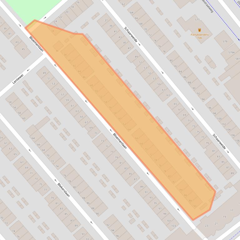 Kaart van postcodegebied 3075PJ.