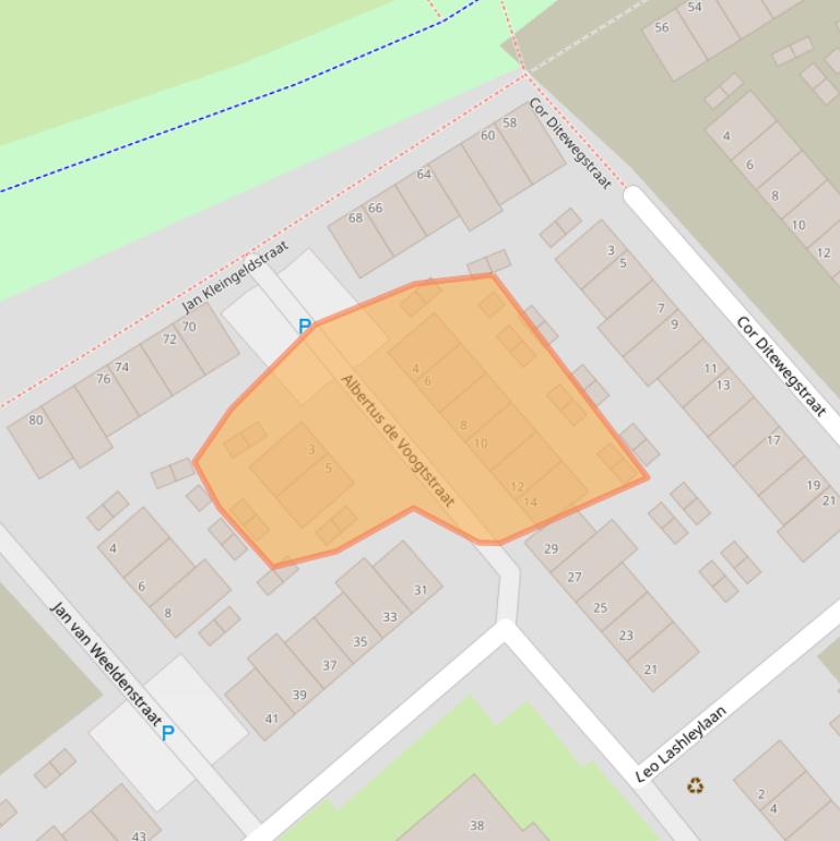 Kaart van postcodegebied 3075PS.