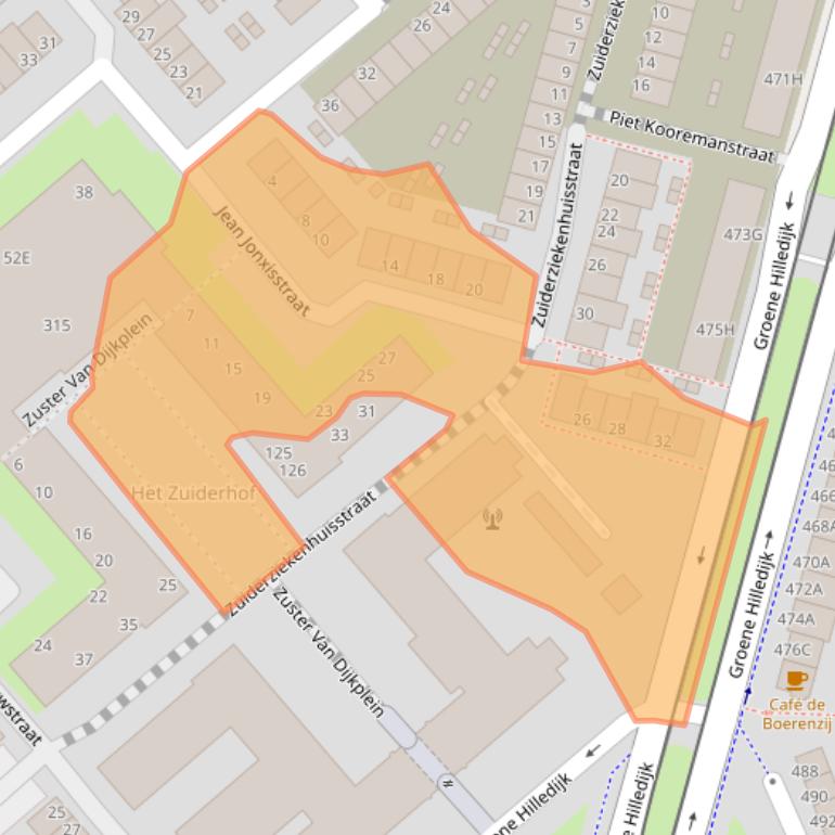 Kaart van postcodegebied 3075RT.