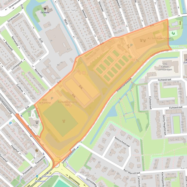Kaart van postcodegebied 3075VC.