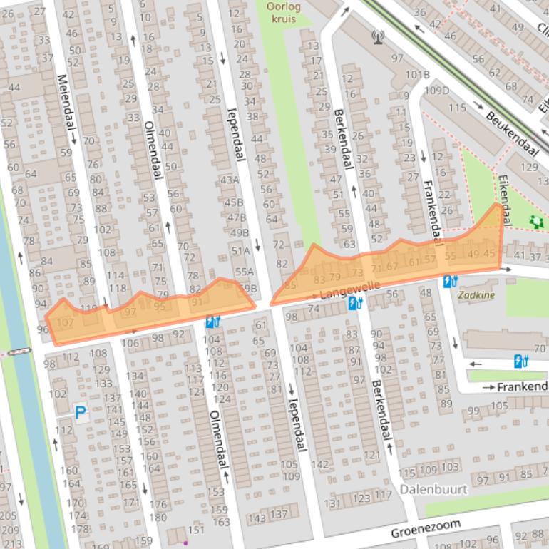 Kaart van postcodegebied 3075XV.