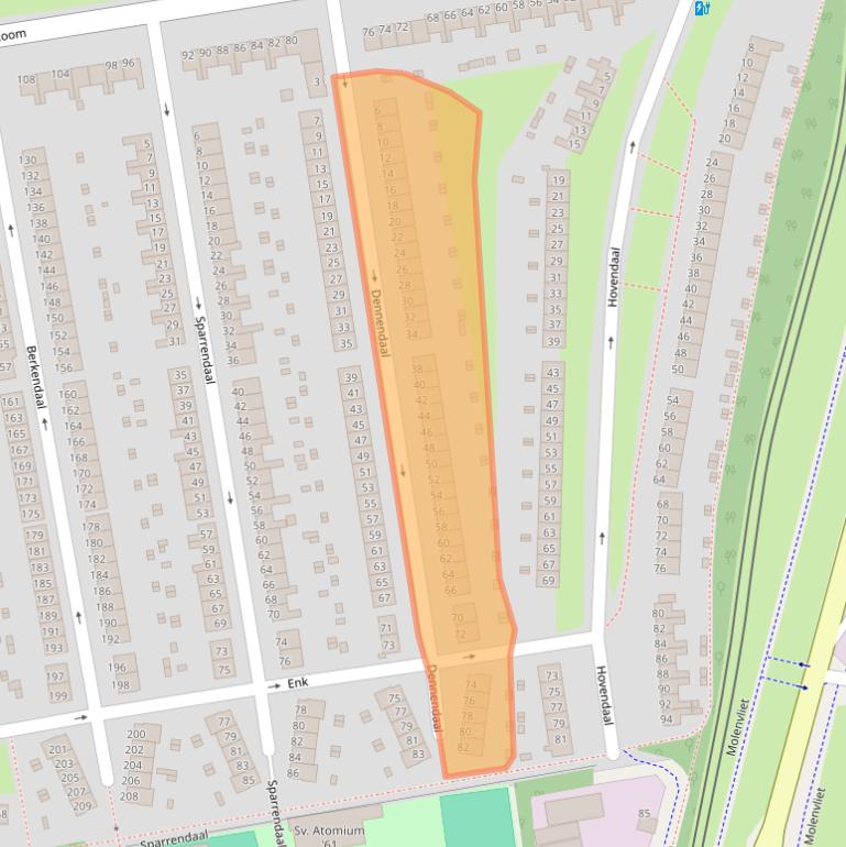 Kaart van postcodegebied 3075ZC.