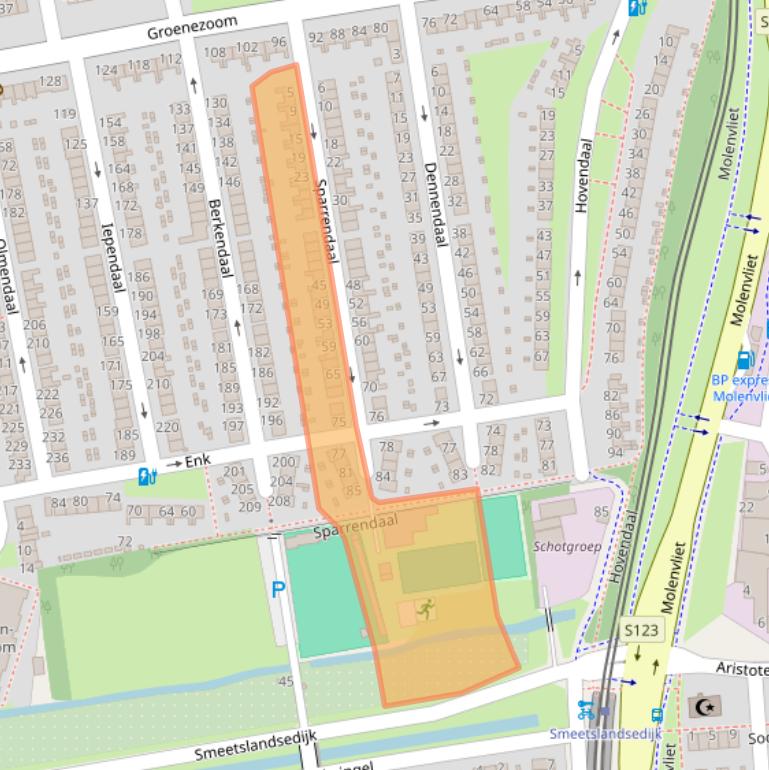 Kaart van postcodegebied 3075ZK.