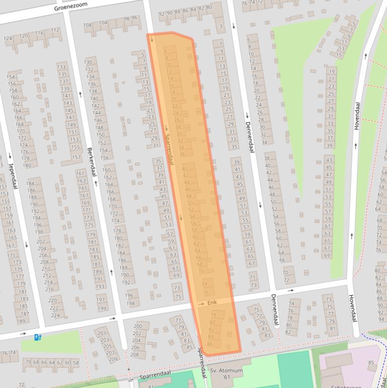 Kaart van postcodegebied 3075ZM.
