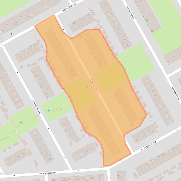 Kaart van postcodegebied 3076AA.