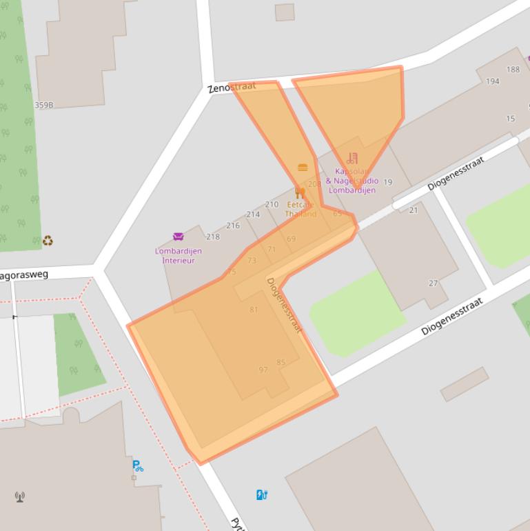 Kaart van postcodegebied 3076AC.