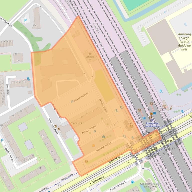 Kaart van postcodegebied 3076BA.