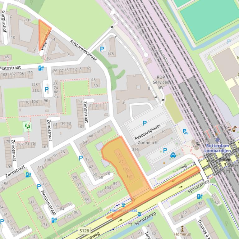 Kaart van postcodegebied 3076BC.