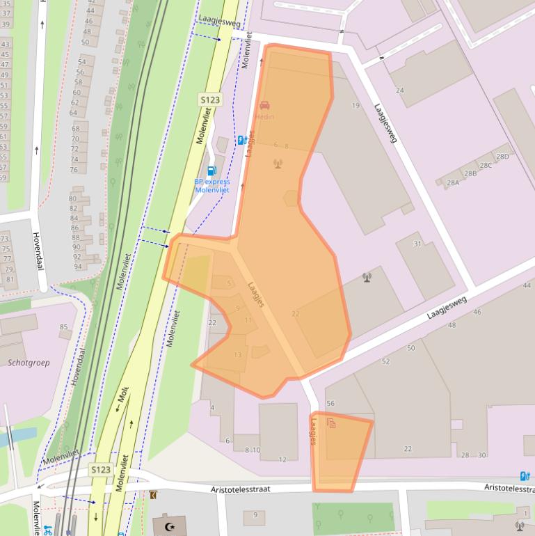 Kaart van postcodegebied 3076BJ.