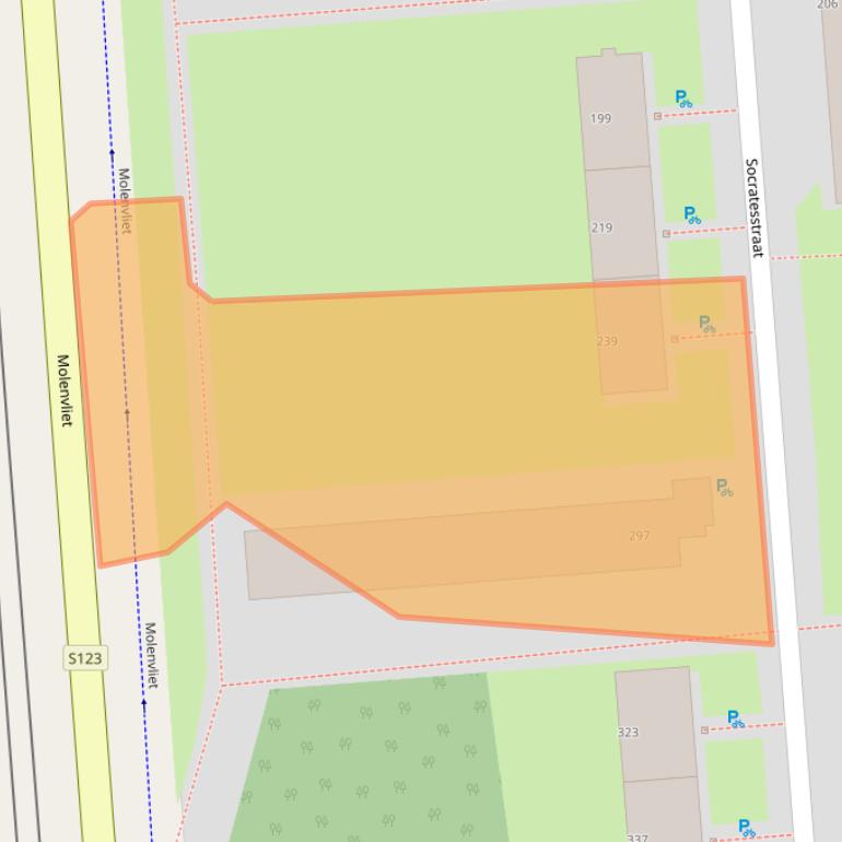 Kaart van postcodegebied 3076BW.