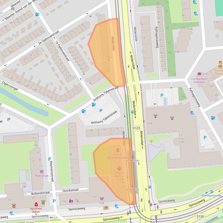 Kaart van postcodegebied 3076CJ.