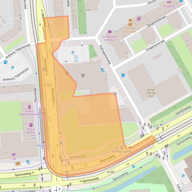 Kaart van postcodegebied 3076CM.