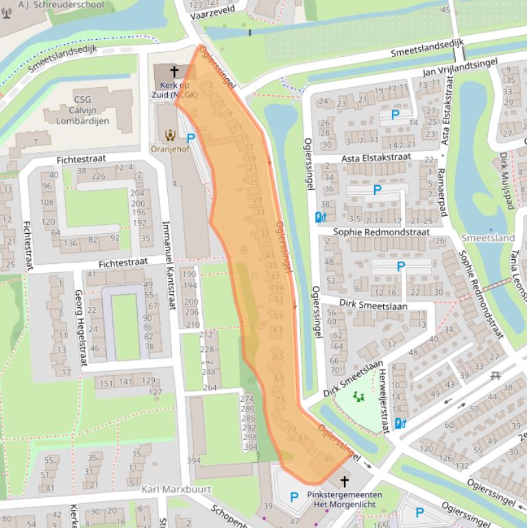 Kaart van postcodegebied 3076CN.