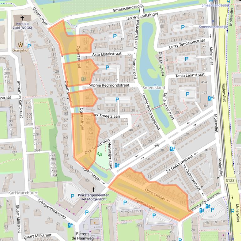 Kaart van postcodegebied 3076CW.