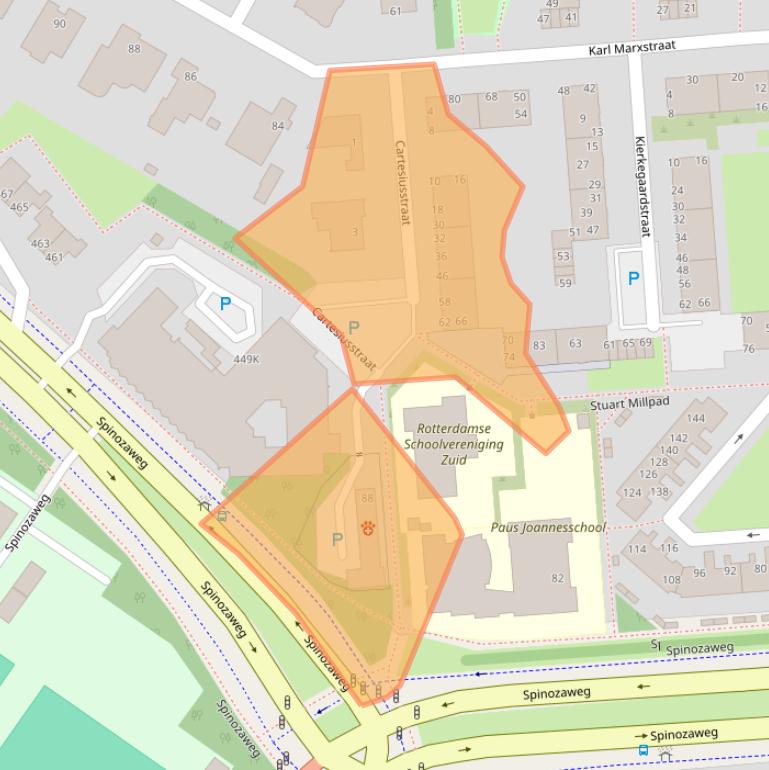 Kaart van postcodegebied 3076DD.