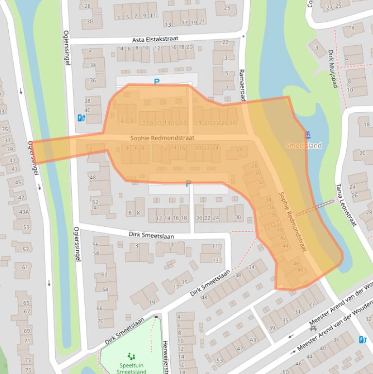 Kaart van postcodegebied 3076DJ.