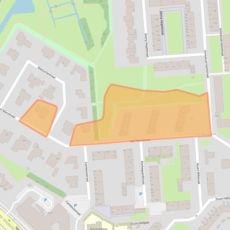Kaart van postcodegebied 3076DP.