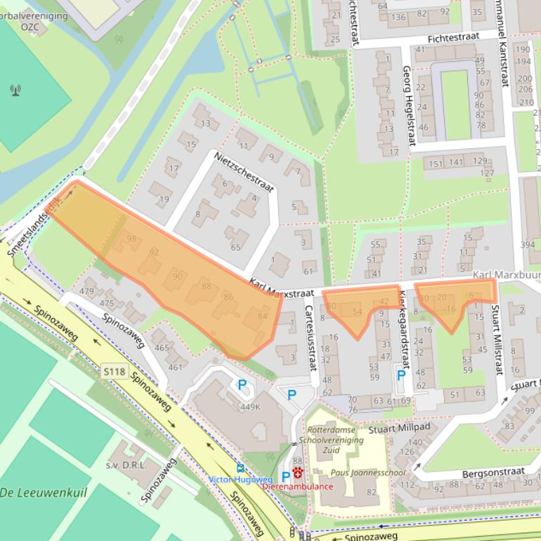 Kaart van postcodegebied 3076DR.