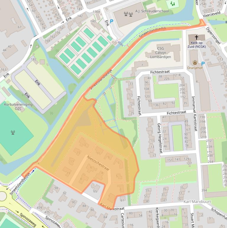 Kaart van postcodegebied 3076DS.