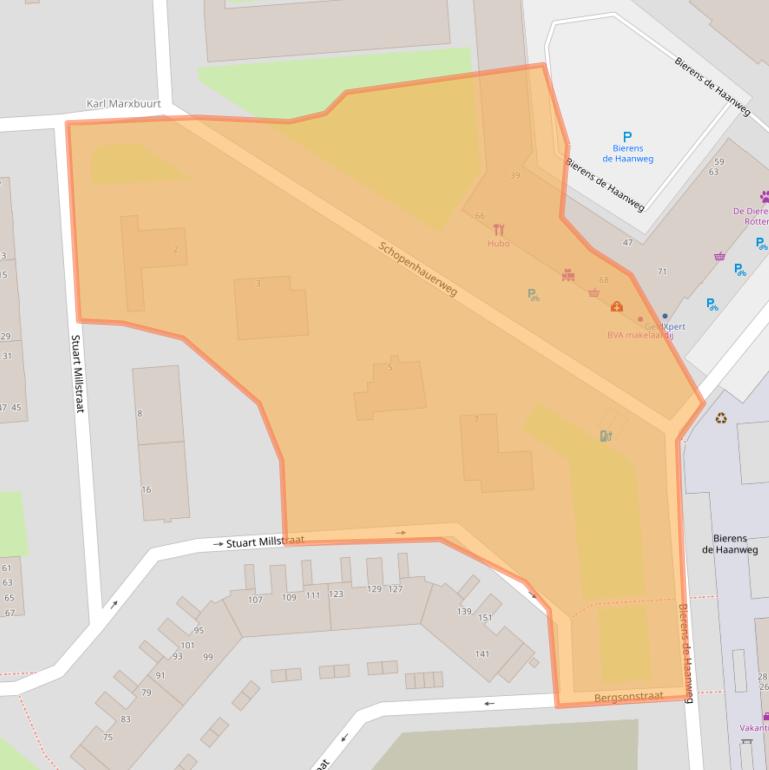 Kaart van postcodegebied 3076DT.