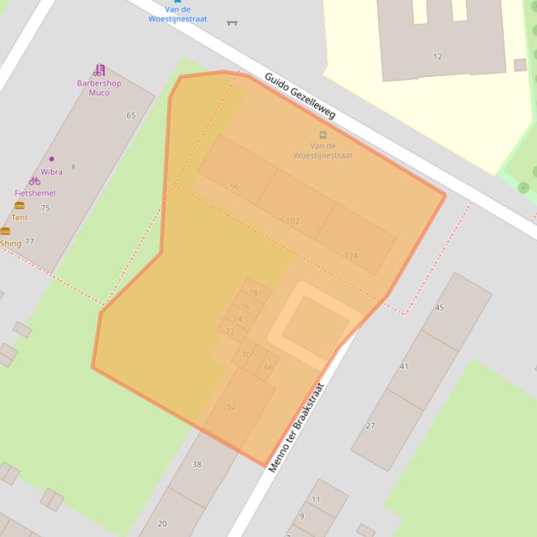 Kaart van postcodegebied 3076EJ.