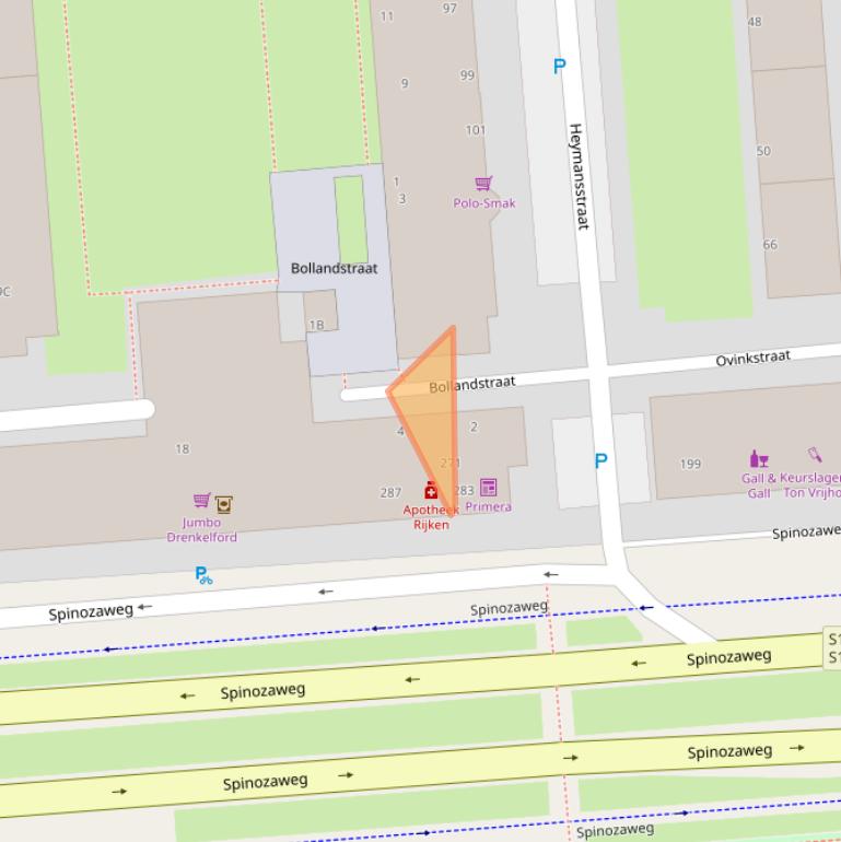 Kaart van postcodegebied 3076EM.