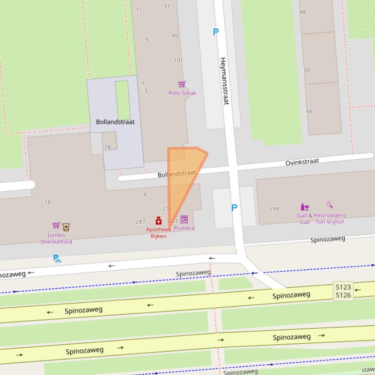 Kaart van postcodegebied 3076EN.