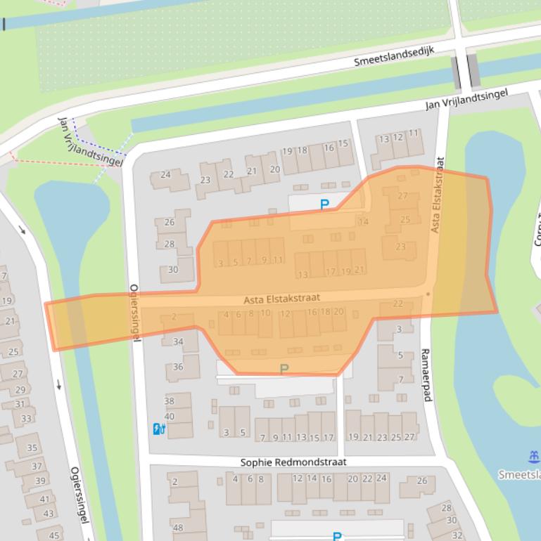 Kaart van postcodegebied 3076EX.