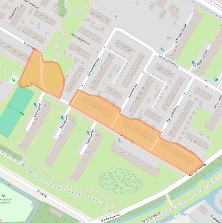 Kaart van postcodegebied 3076GB.