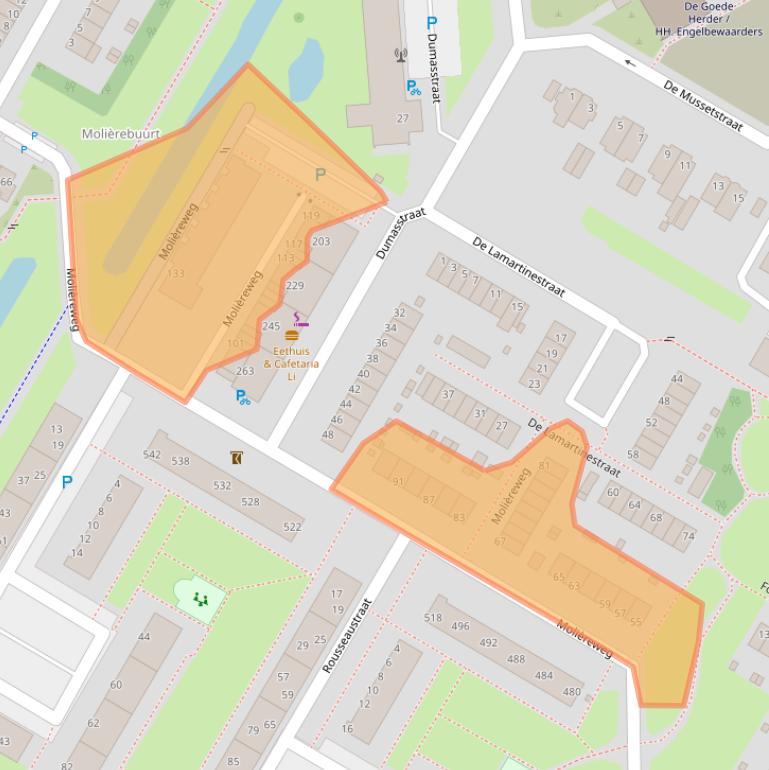 Kaart van postcodegebied 3076GC.