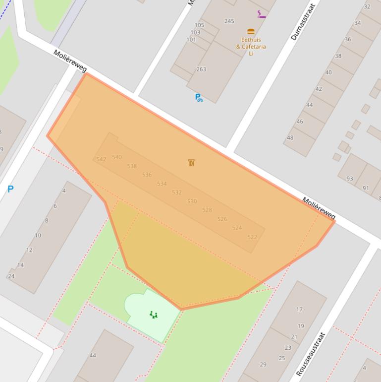 Kaart van postcodegebied 3076GT.