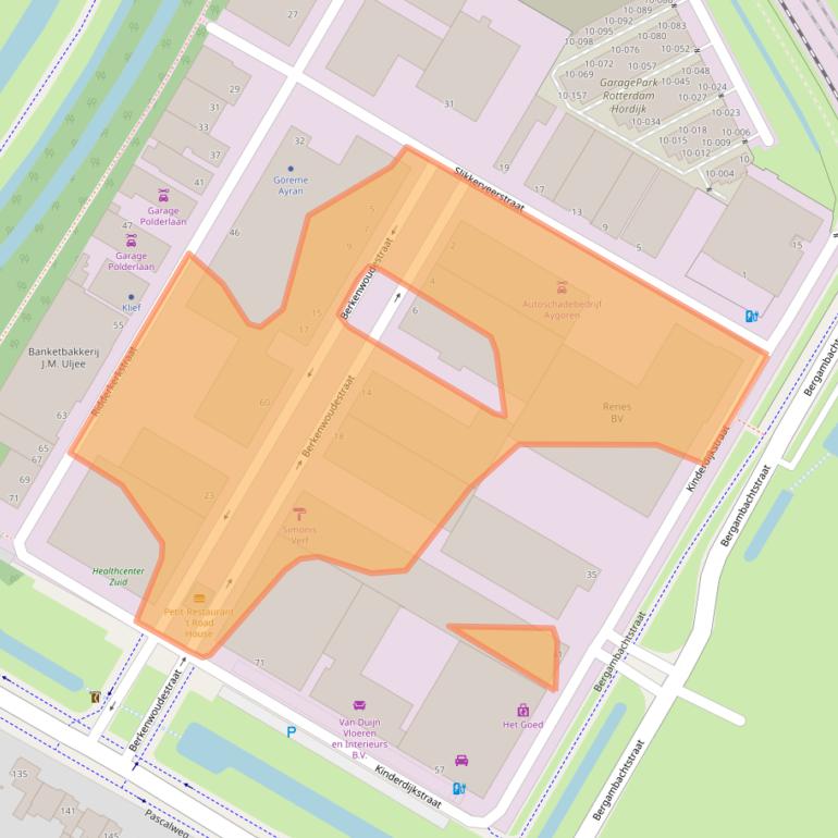 Kaart van postcodegebied 3076JA.