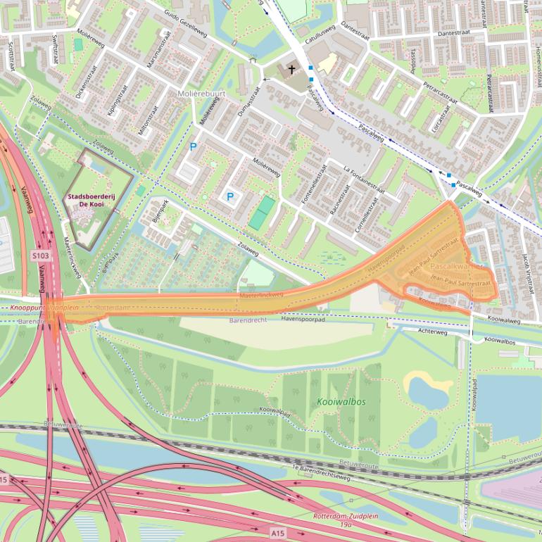 Kaart van postcodegebied 3076JD.