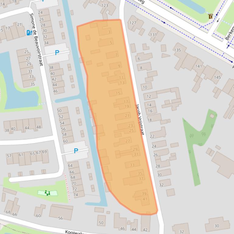 Kaart van postcodegebied 3076JE.