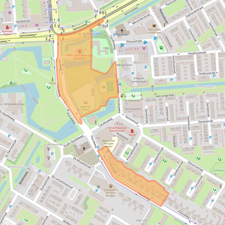 Kaart van postcodegebied 3076JP.