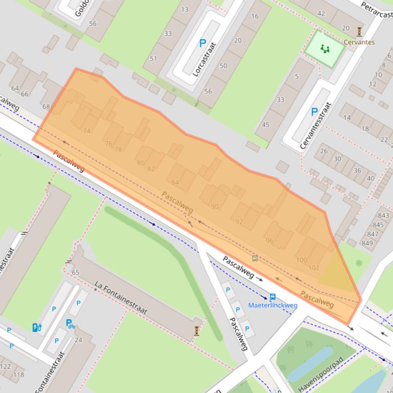 Kaart van postcodegebied 3076JR.