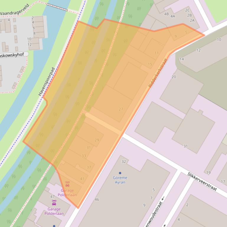 Kaart van postcodegebied 3076JT.