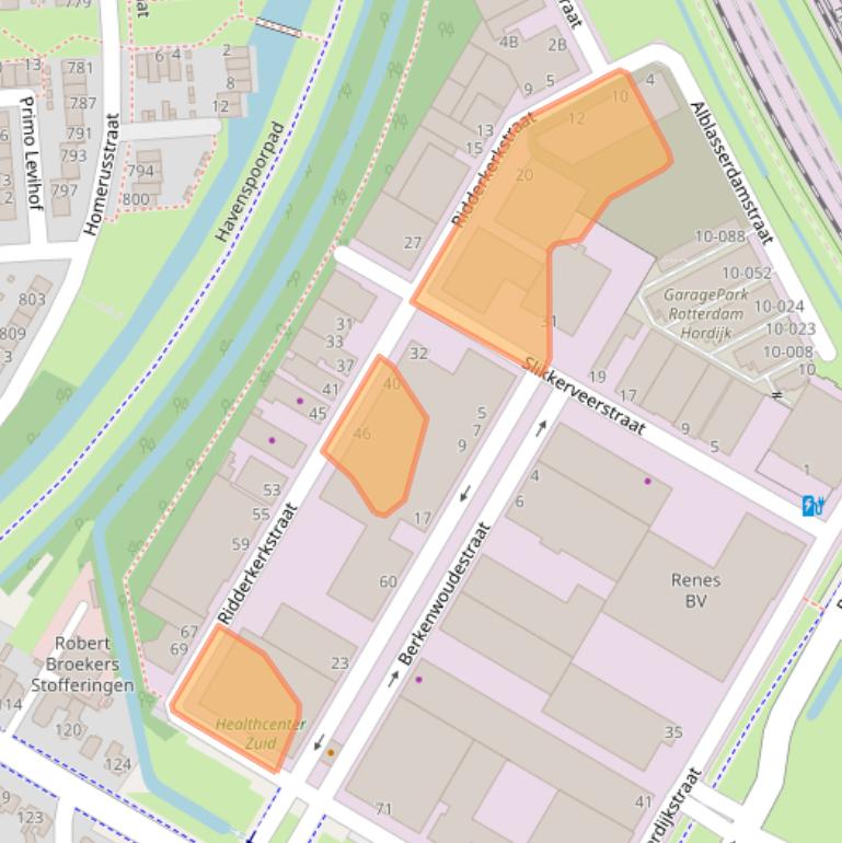 Kaart van postcodegebied 3076JW.